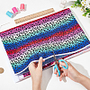 Leopard Print Rainbow Pattern Polycotton Fabric DIY-WH0028-18B-2