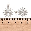 Brass Micro Pave Clear Cubic Zirconia Pendants KK-D223-03P-3