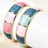 304 Stainless Steel Enamel Bangles for Women BJEW-D408-38G-1