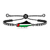 Palestine Map 304 Stainless Steel Enamel Pave Clear Cubic Zirconia Slider Bracelets for Women FS-WGEA228-03-1