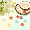 80Pcs 8 Colors Baking Paint Transparent Glass Pendants DGLA-FS0004-29-5