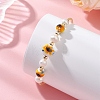 Handmade Porcelain & Natural Cultured Freshwater Pearl & Non-magnetic Synthetic Hematite Beaded Cuff Bangles for Women BJEW-JB14022-02-2