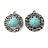 Tibetan Style Alloy Pave Imitation Turquoise Pendants FIND-NH0001-03AS-1