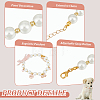 2Pcs Glass Pearl Beads & Iron Chain Pet Collar NJEW-DR00004-3