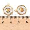 304 Stainless Steel Pave Natural Shell Pendants STAS-F319-02B-G02-3