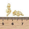 Brass Micro Pave Clear Cubic Zirconia Charms KK-D218-24G-03-3