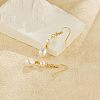 Teardrop Alloy Imitation Plastic Pearl Dangle Earrings FS-WG3074F-01-4