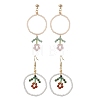 Flower Colorful Glass Seed Beads Dangle Earrings EJEW-MZ00148-1