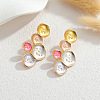 304 Stainless Steel Enamel Stud Earrings WG299BE-01-3