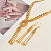 Vintage Alloy Hollow Teardrop Tassel Necklace & Earrings Sets for Women VM3749-1