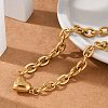 201 Stainless Steel Cable Chain Link Bracelets BJEW-M051-01G-1-2