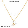 304 Stainless Steel Pave Clear Cubic Zirconia Pendant Necklaces for Women WGBFE42-03-1