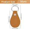 16Pcs Teardrop PU Leather Keychains KEYC-DC0001-47A-2