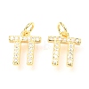 Brass Micro Pave Cubic Zirconia Charms ZIRC-O037-06G-1