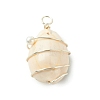 Natural Cowrie Shell Copper Wire Wrapped Pendants PALLOY-TA00196-02-3