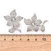 Brass Micro Pave Clear Cubic Zirconia Slide Charms KK-K422-10P-3