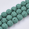Spray Painted Natural Lava Rock Beads Strands G-N0324-D-03-1