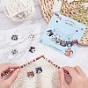 12Pcs 6 Style Zinc Alloy Enamel Cat Charm Locking Stitch Markers HJEW-PH01530-5