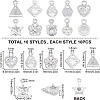 Mixed Shapes Alloy Charms ZIRC-SC0001-04P-2