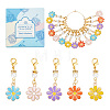 Flower Alloy Enamel Pendant Decoration Sets DIY-SC0021-24-1