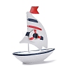 Lifebuoy Pattern Mini Sailboat Model Display Decoration PW22060285094-2