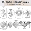 SUNNYCLUE 24Pcs 6 Style 304 Stainless Steel Pendants STAS-SC0006-19P-2