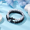 2Pcs 2 Styles 8mm Round Synthetic Howlite & Turquoise Beaded Stretch Bracelet Sets BJEW-JB10621-2