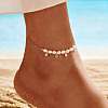 925 Sterling Silver with Natural Freshwater Pearls Anklet AJEW-Z029-03G-3