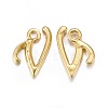 Golden Plated Alloy Letter Pendants PALLOY-J718-01G-V-1