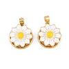 Rotatable Brass Enamel Pendants KK-P320-04A-G-1