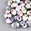 Printed Handmade Porcelain Beads PORC-Q007-13B-1