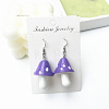 Alloy & Resin Mushroom Dangle Earrings FS-WGBD217-07-1