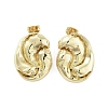 Shell Shape Brass Stud Earrings EJEW-Q811-18G-1