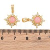 Brass Micro Pave Clear Cubic Zirconia with Rose Quartz Charms KK-CBA2DE6-10G-01-3