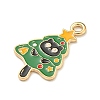 Christmas Kitty Alloy Enamel Pendants X-ENAM-I060-02B-2