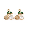 Brass Micro Pave Cubic Zirconia Pendants KK-C115-03A-02G-1