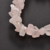 Chips Natural Rose Quartz Beaded Stretch Bracelets X-BJEW-JB01826-02-2