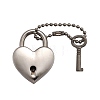 Heart Padlock & Key Alloy Pendant Decorations KEYC-O009-14P-1
