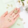8Pcs 8 Style Brass Micro Pave Clear Cubic Zirconia Pendants ZIRC-FH0001-25-3
