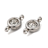 304 Stainless Steel Single Rhinestone Connector Charms STAS-E194-13P-3