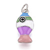 Brass and Enamel Pendants KK-T079-02B-P-1
