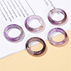 Natural Amethyst Plain Band Finger Rings RJEW-H230-13D-05-1
