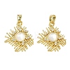 Brass Micro Pave Clear Cubic Zirconia Pendants KK-A294-09G-1