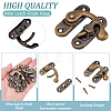 6Pcs Iron Latch Hook Hasp Horn Lock with 24Pcs Screws IFIN-CP0003-01AB-6