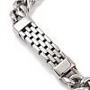 Ion Plating(IP) 304 Stainless Steel Curved Rectangle Link Chain Bracelets for Men BJEW-B096-47A-AS-2