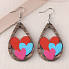 Valentine's Day Wood Dangle Earrings FS-WG2DDA3-04-3