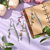 4Pcs 4 Colors Alloy Feather Bookmarks AJEW-TA00024-2