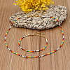 Bohemian Round Glass Seed Beaded Necklaces for Summer Vacation Casual Jewelry JB7910-8