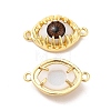 Evil Eye Resin Brass Connector Charms RESI-E026-01G-05-1