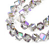 Electroplate Transparent Glass Beads Strands EGLA-N002-29-C01-3